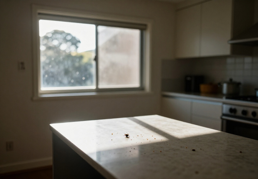Rodent droppings in Ambarvale garage before treatment